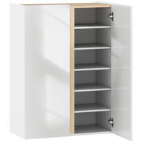 SCHUHSCHRANK grifflos mit Soft-Close-Türen, 6 Ebenen, bis ca. 18 Paare - Weiß, Holz (70/95/35cm) - BEAOK
