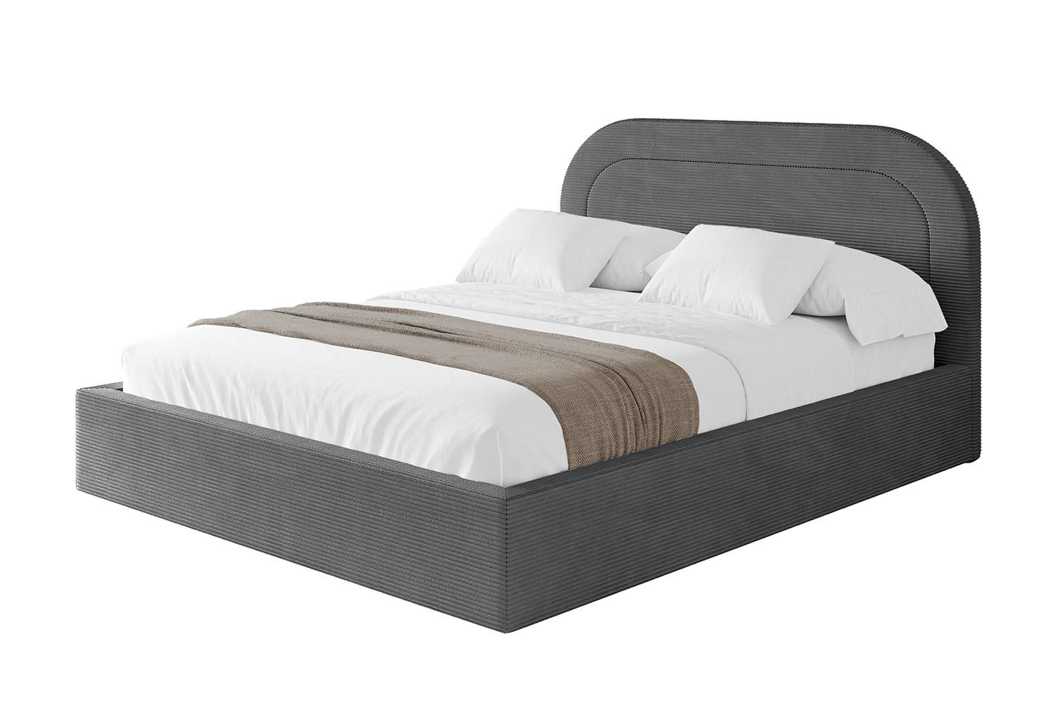 POLSTERBETT mit Bettkasten und Lattenrost, Boxbett ohne Matratze - LERAY 120x200 Dunkelgrau - Anthrazit, Holzwerkstoff/Textil (120/200cm) - ALTDECOR
