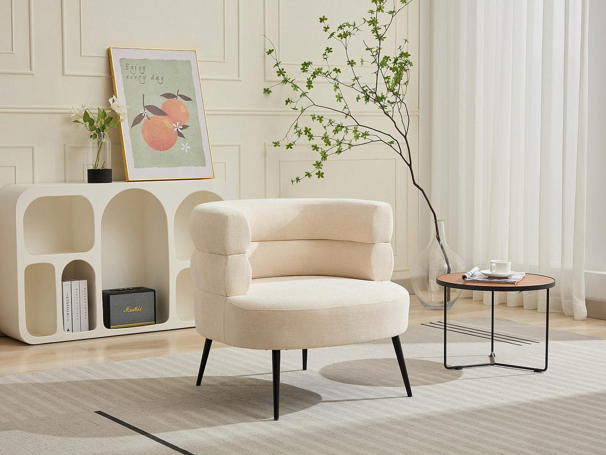 SESSEL - Stoff - Beige - CAMEDO - Beige, Textil (80/73/74cm) - Vente-Unique