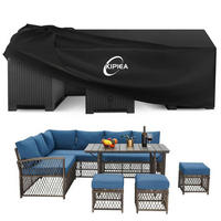 GARTENMÖBEL Abdeckung Wasserdicht 420D Oxford 290 x 198 x 71 cm - Schwarz, Textil (188/71/290cm)