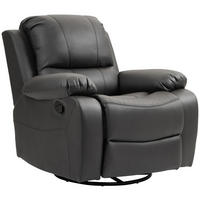 RELAXSESSEL Fernsehsessel mit Liegefunktion, Fußstütze für Wohnzimmer Schwarz - Schwarz, Textil/Metall (100/98/93cm) - HOMCOM