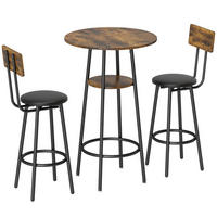 BARTISCH-SET Spanplatte Rustikal Braun - Braun, Metall (60/91/60cm) - HOMCOM