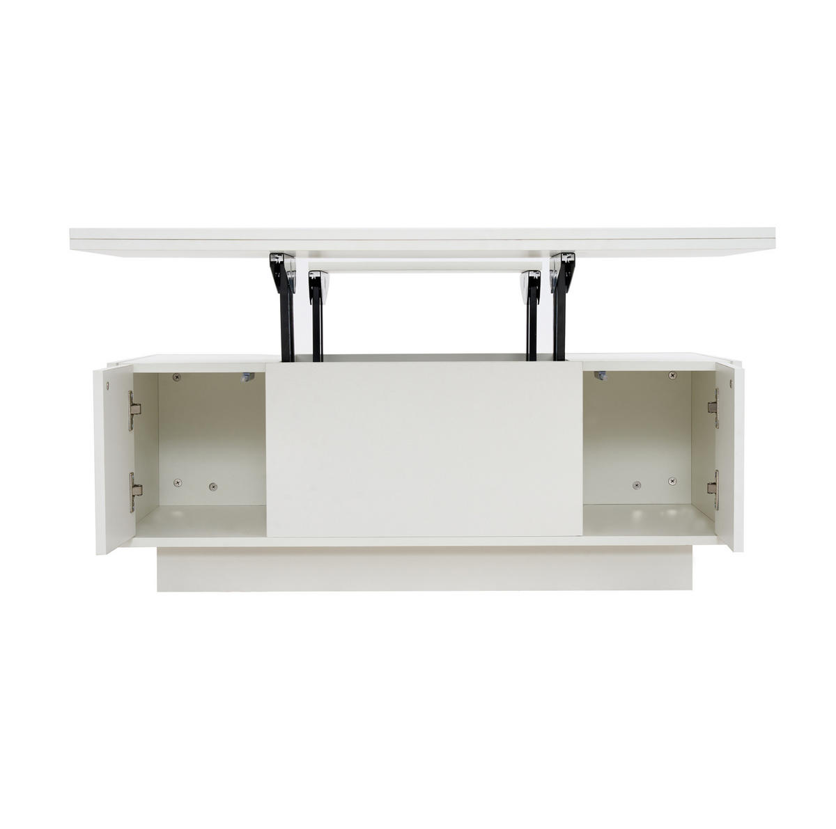 KONFERENČNÍ stolek, 100/50/43 cm bílý, s dvojitým zdvihem a skrytým úložným prostorem - bílá, kompozitní dřevo (100/50/43cm) - BEAOK