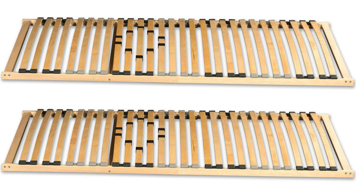 LATTENROST BASIC NV 80x200 cm Härtegrad einstellbar 2er-Set - Naturfarben, Holz (80/200cm) - Coemo