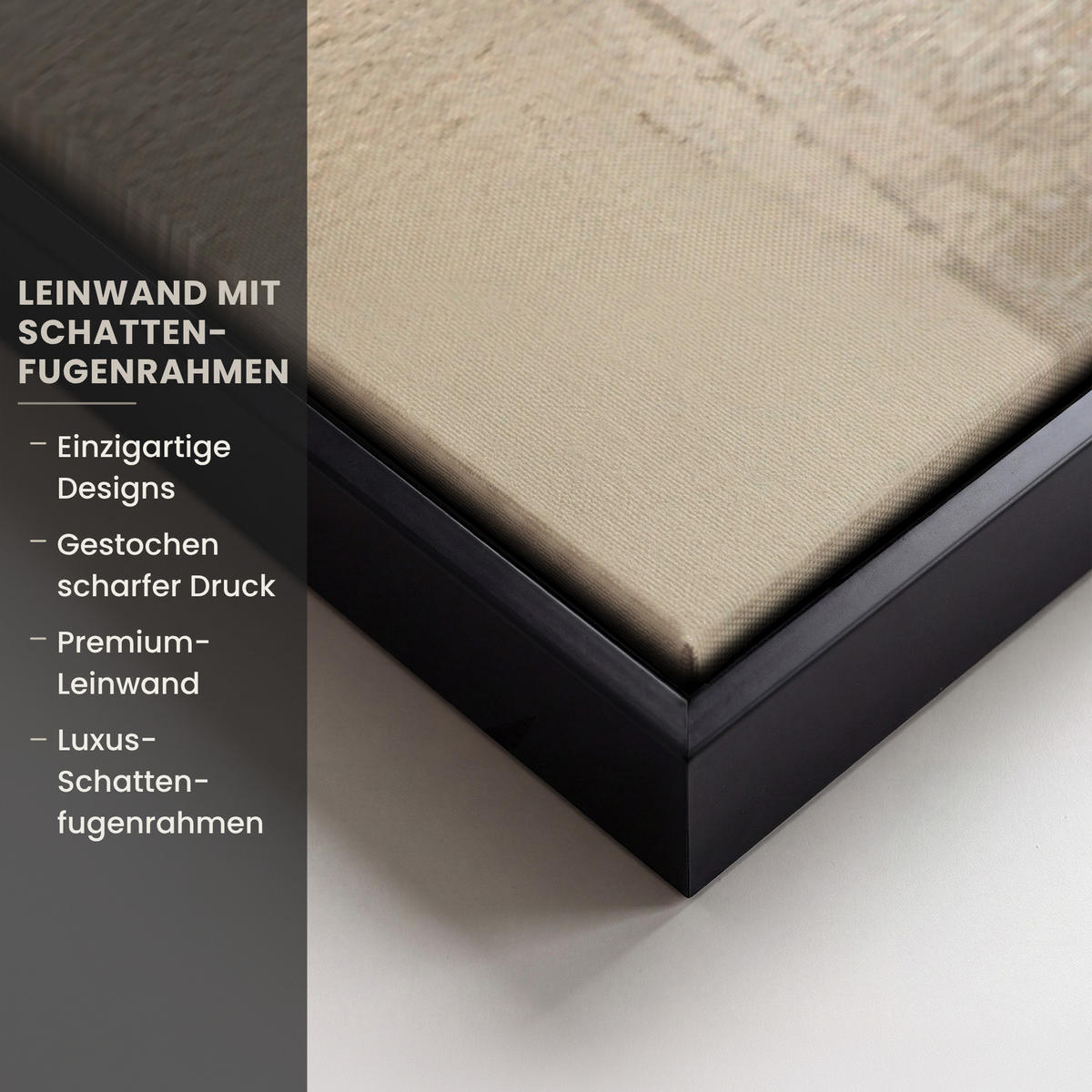 LEINWAND Bilder mit Rahmen - Moderne Kunst - Abstrakt - Beige - 90x60 - Beige, Textil (90/60cm) - MuchoWow