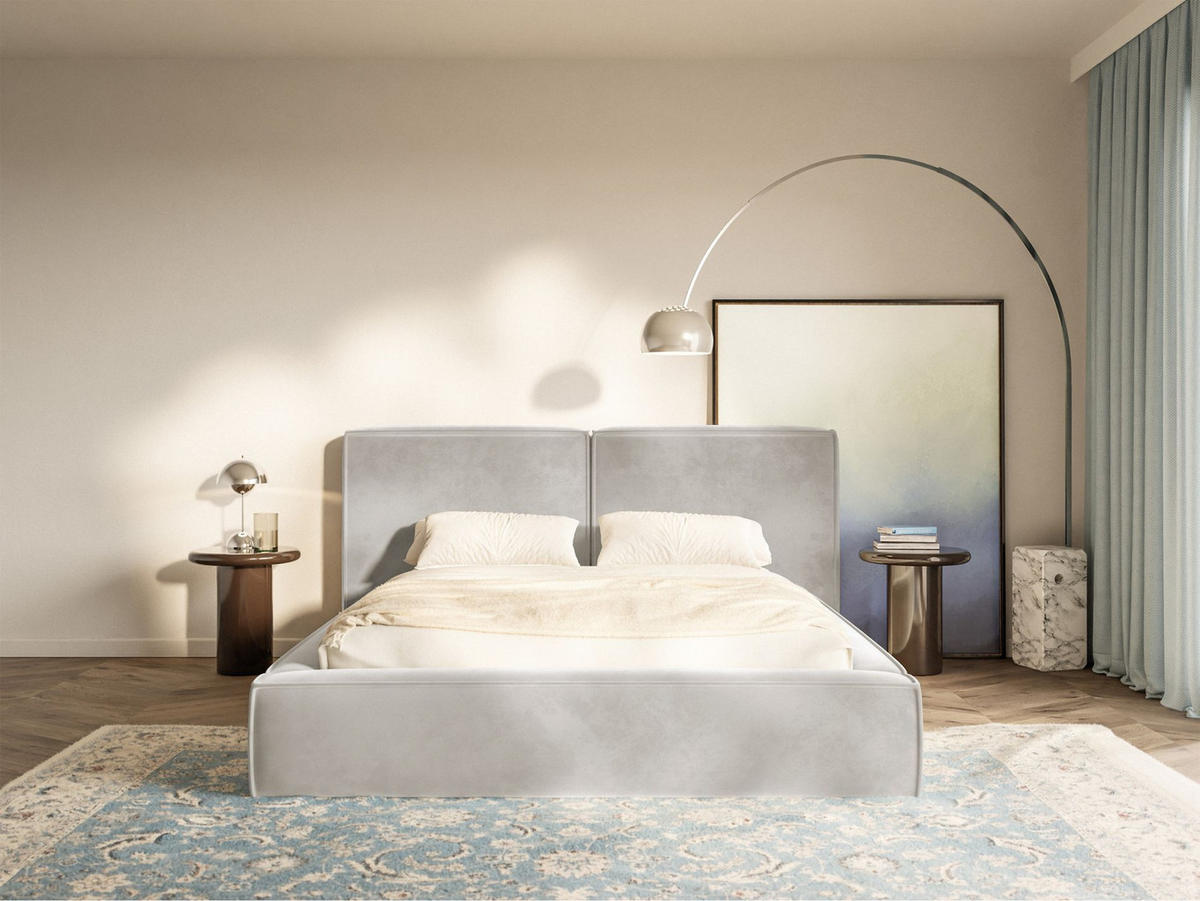 POLSTERBETT Tilves Greige 140x200 cm - Taupe/Schwarz, Kunststoff/Textil (140/200cm) - Selsey