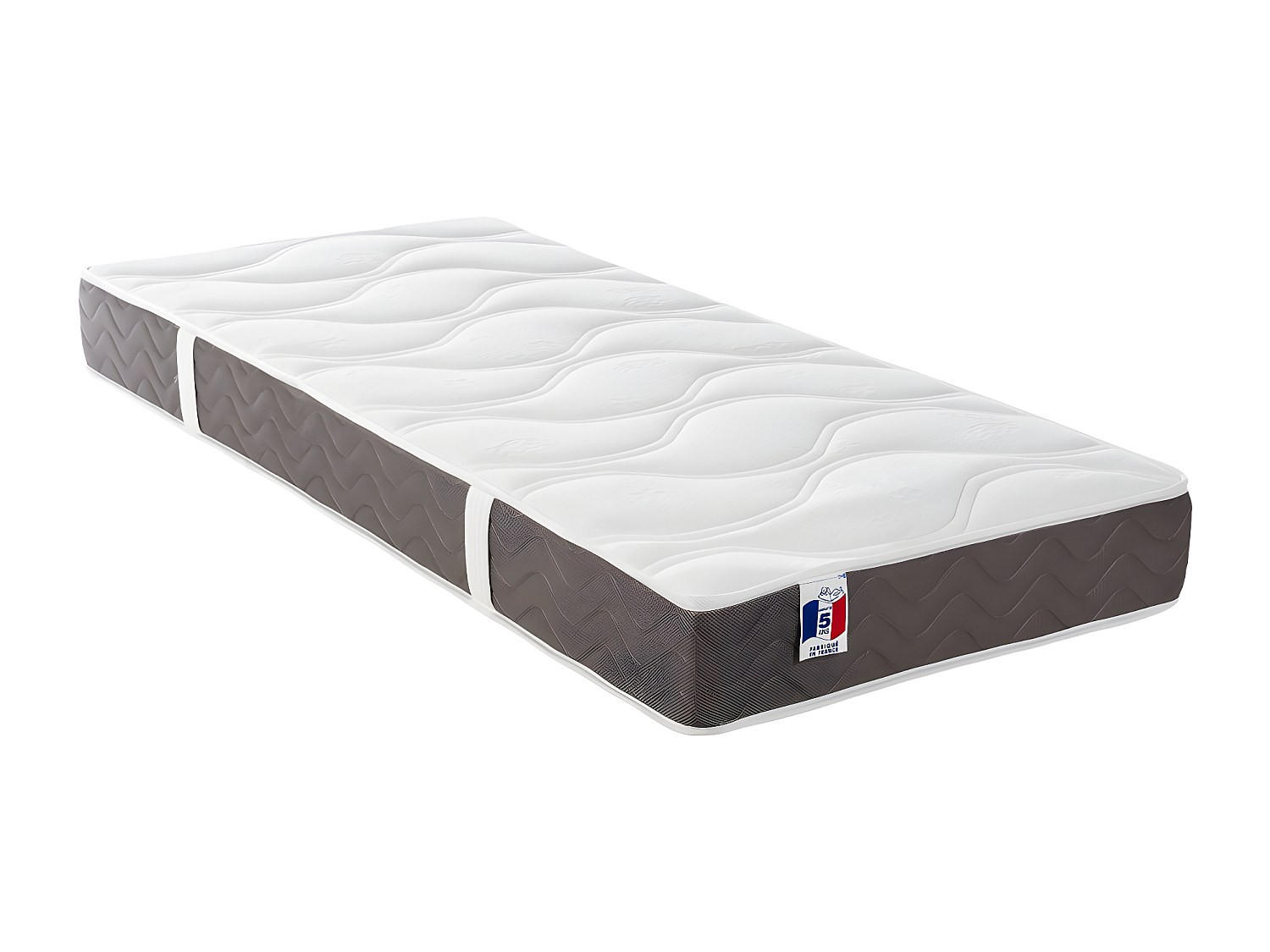 STANDARDMATRATZE - 1 Person - stoff - weiß Victoire - Weiß, Textil (90/200cm) - Vente-Unique