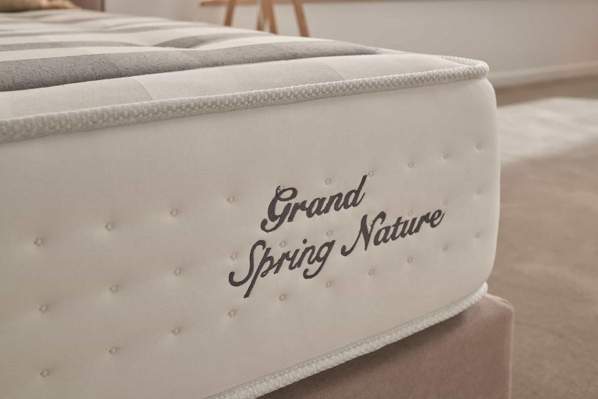 MATRATZE Grand Spring Nature - 160X190, 30cm - Weiß, Textil (160/190cm) - Moonia