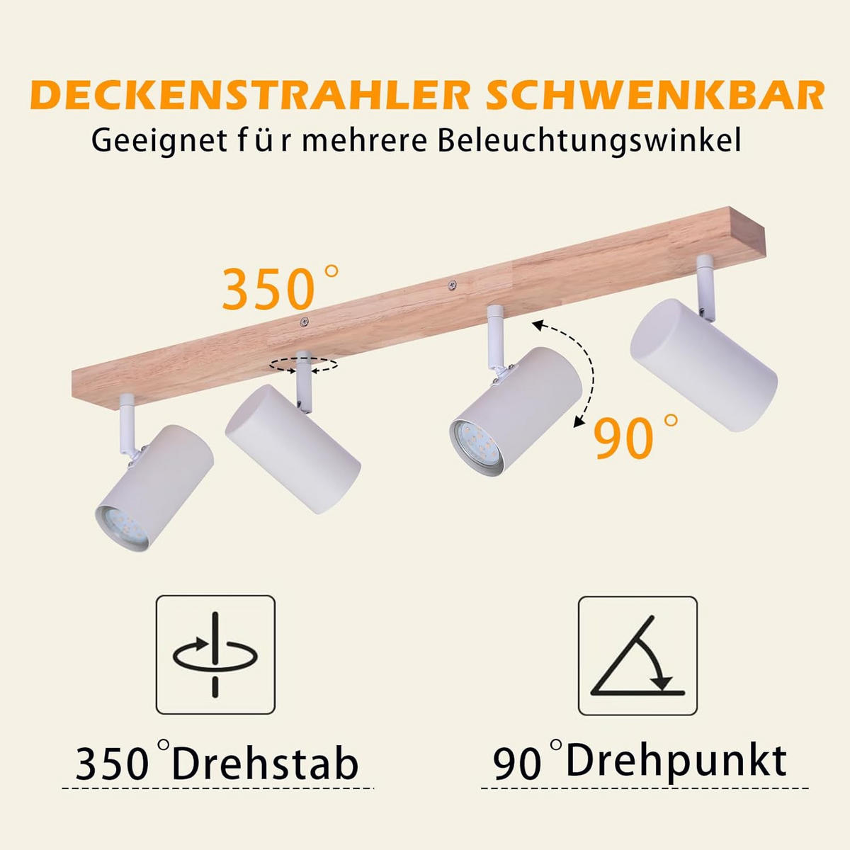 DECKENSTRAHLER Glühstern 10.5/14.3/49.5 cm - Weiß, Metall (49.5/10.5/14.3cm) - ZMH