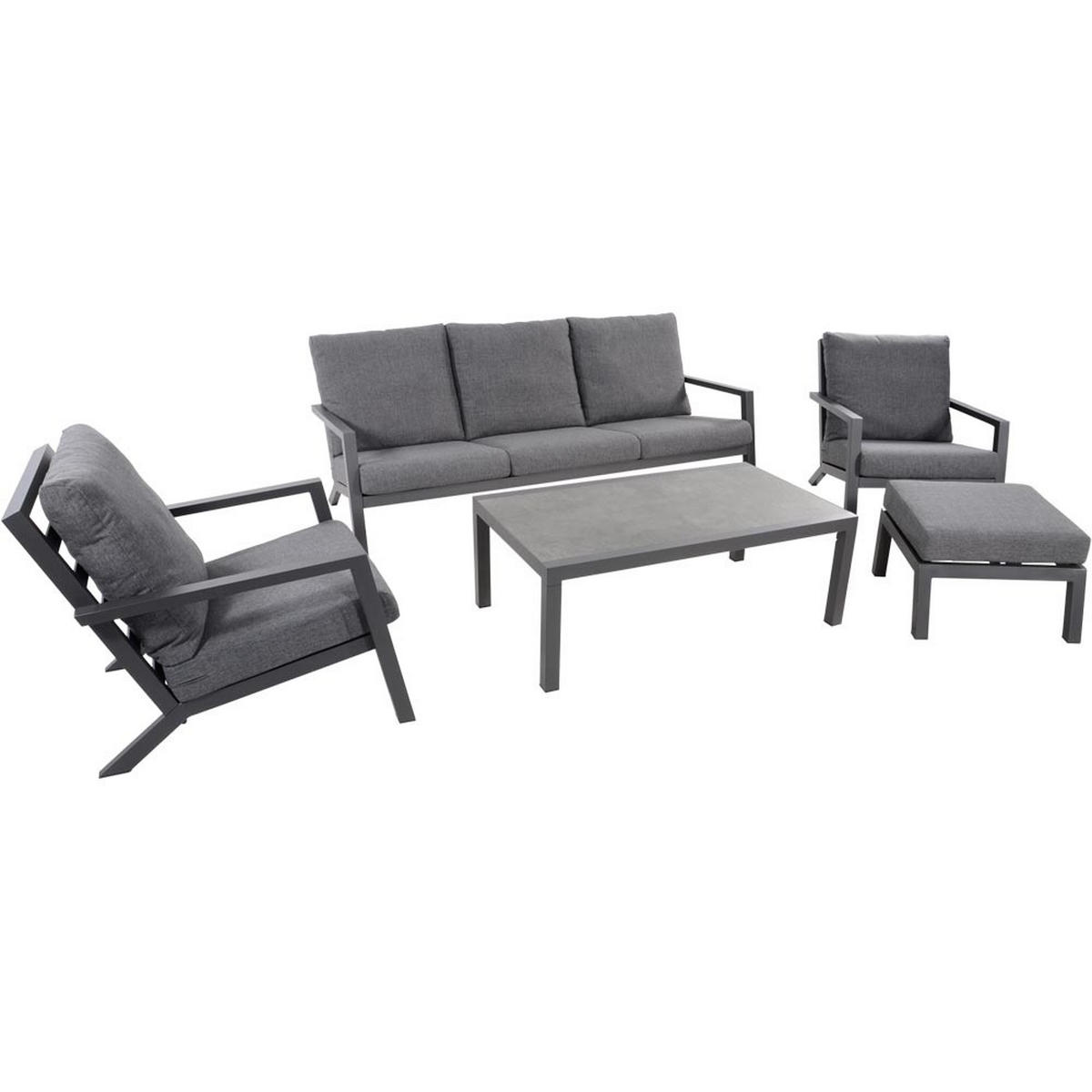 GARTENTISCH Down - Grau - 120/70/43 cm - Grau, Metall (120/70/43cm) - Lesli Living