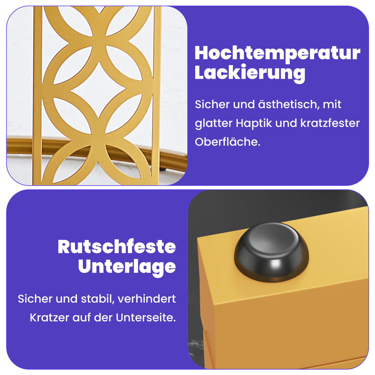 COUCHTISCH 2-teiliges Set Nesting Satztisch 70x70x45 cm + 45x45x37 cm Schwarz und Gold mit Marmor Furnier - Schwarz, Holzwerkstoff (70/70/45cm) - Modfu