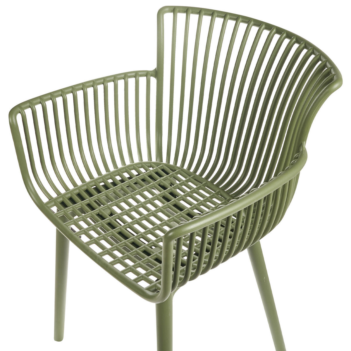 SCAUN DE GRĂDINĂ set de 4 verde Pesaro - verde, material plastic (58/84/45cm) - Beliani