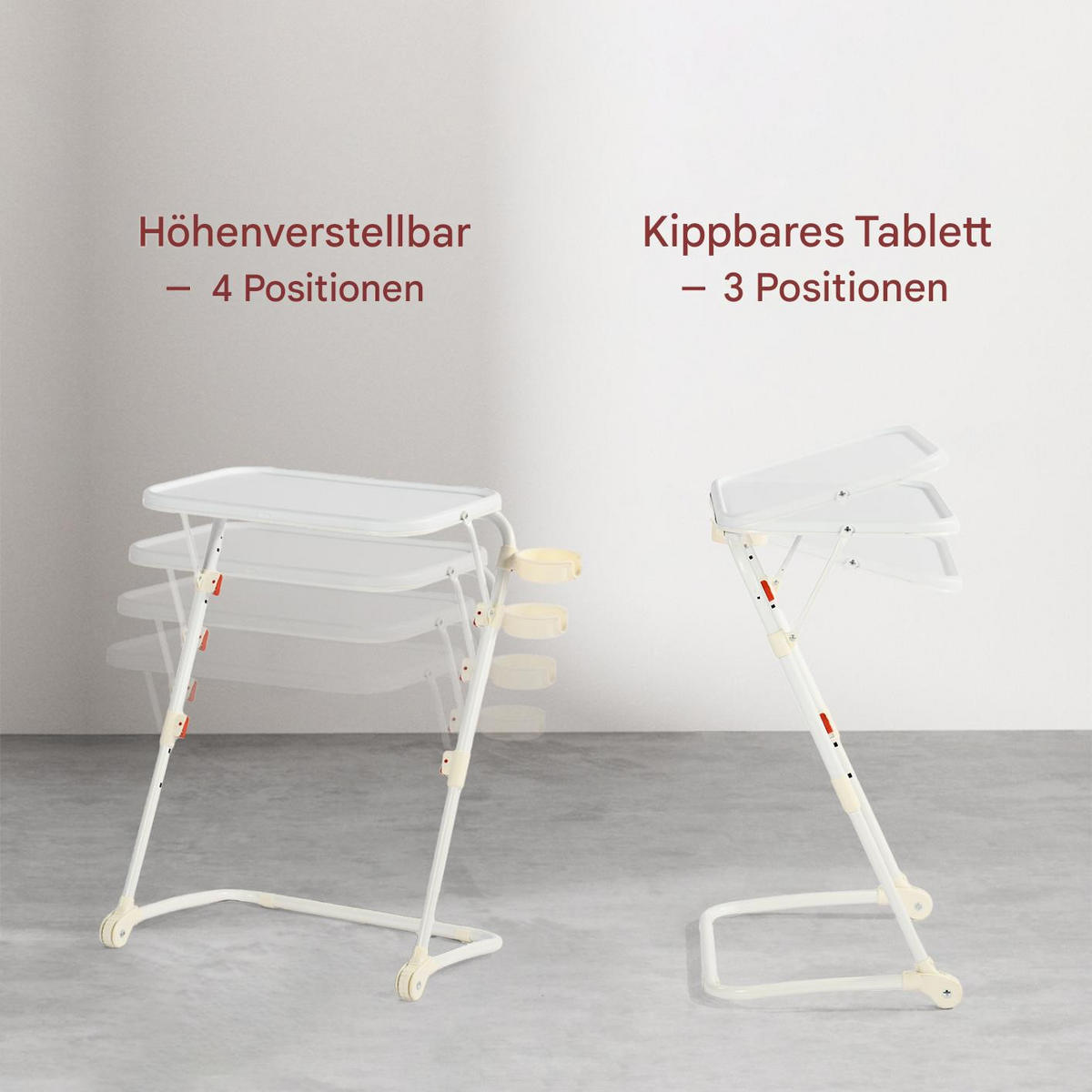 BEISTELLTISCH Weiß, klappbar - Weiß, Kunststoff (53.5/37/70.5cm) - Meubles Cosy