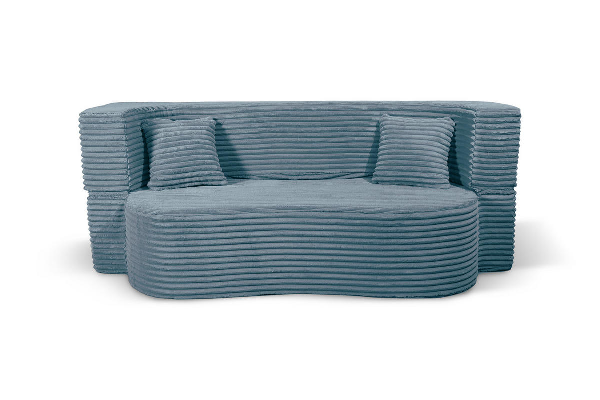 SCHLAFSOFA MYFOAM, Sofa mit Schlaffunktion, Farbe: Blau, Cordstoff - Hellblau, Textil (200/80/72cm) - Storez24