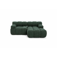 CHAISELONGUE Modular, Veloursstoff Salvador, Dunkelbraun, Rechts, Selia - Dunkelgrün/Dunkelbraun, Holz (190/160cm) - Kaiser Möbel