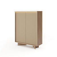 HIGHBOARD DEMI Cappuccino, Hochkommode mit LED-Beleuchtung - Cappuccino, Holzwerkstoff (104/138/40cm) - Bettso