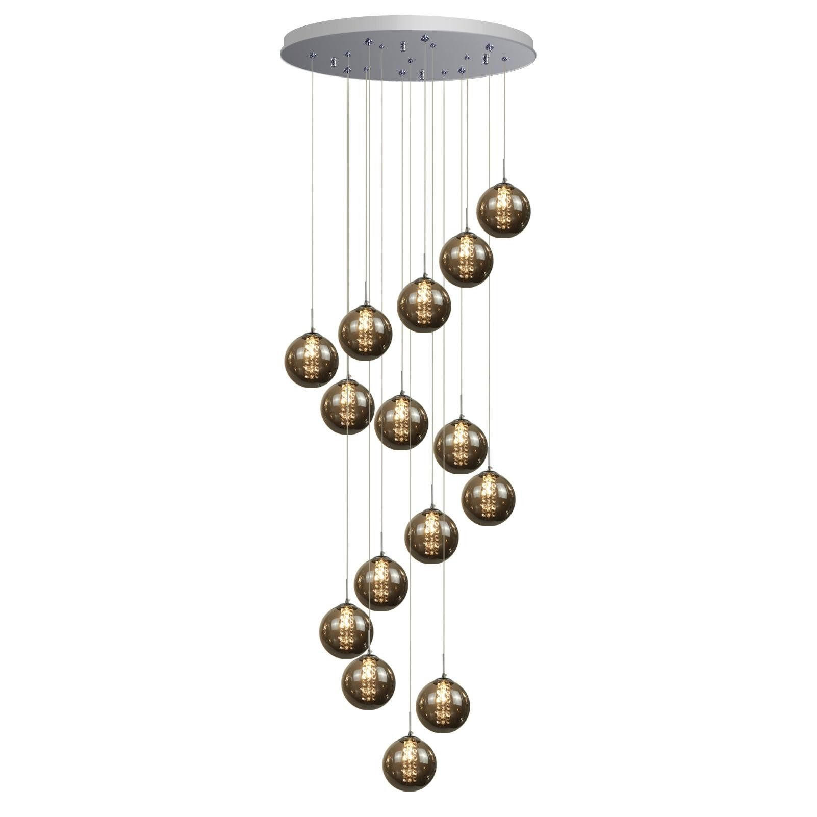 LED-HÄNGELEUCHTE Morgenfalk 40/300/40 cm - Grau, Glas (40/40/300cm) - ZMH