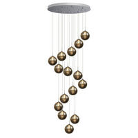 LED-HÄNGELEUCHTE Morgenfalk 40/300/40 cm - Grau, Glas (40/40/300cm) - ZMH