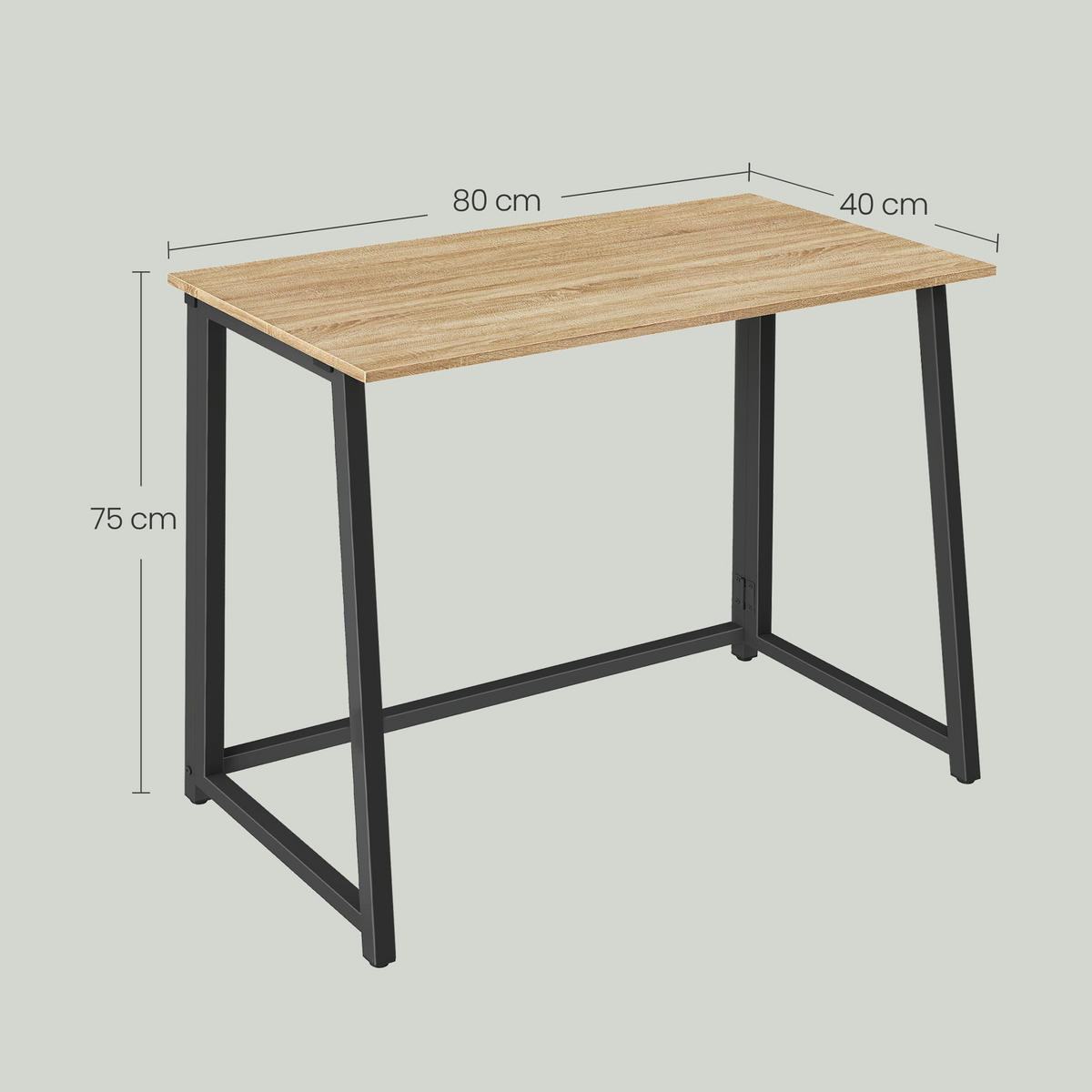 SCHREIBTISCH in sonoma mix schwarz - Hellbraun/Schwarz, Holzwerkstoff (80/40/75cm) - Home Collective