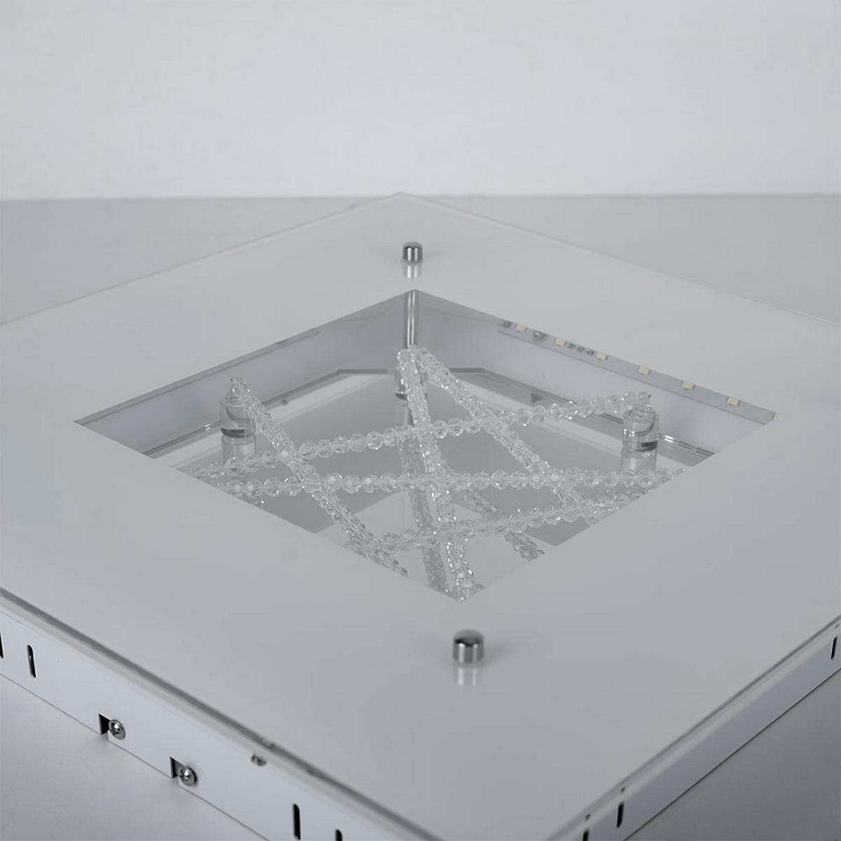 LED DECKENLEUCHTE Metall Kristalloptik Silber - Silberfarben, Glas (40/40/10cm)