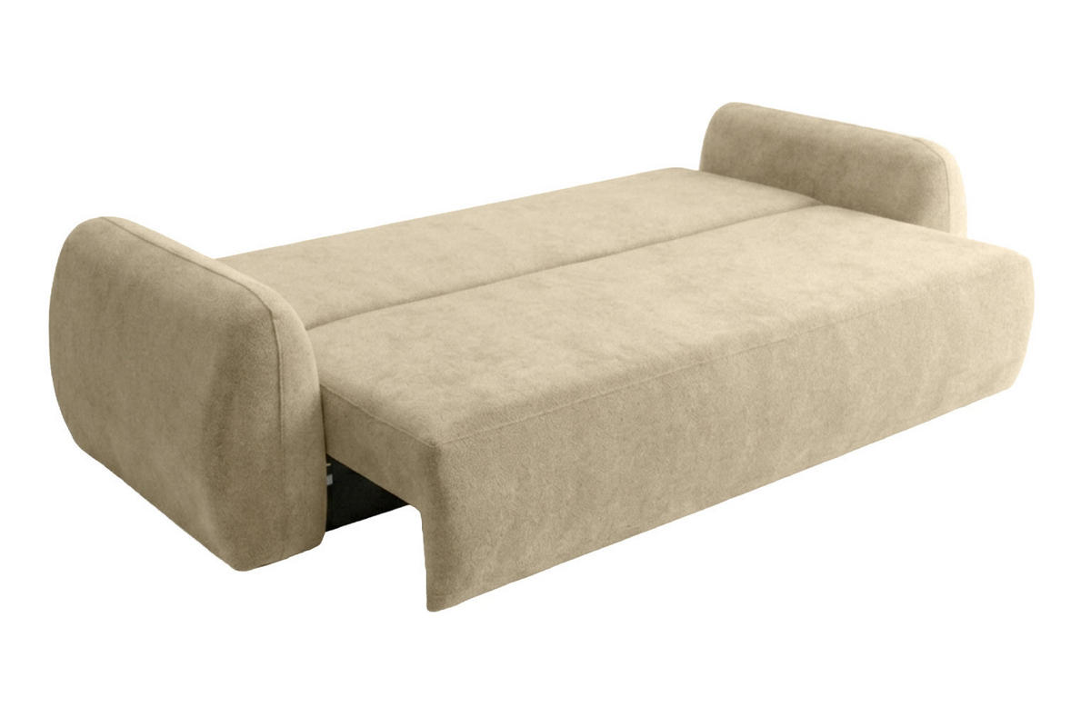SOFA Mit Schlaffunktion Und Bettkasten, Stoff Doha, Beige, HELA - Beige, Holz (250/89/100cm) - Kaiser Möbel