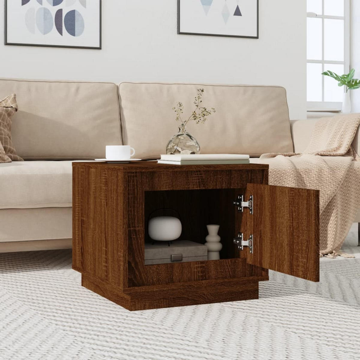 COUCHTISCH Braun Eichen-Optik 51x50x44 cm Holzwerkstoff - Braun, Holzwerkstoff (51/50/44cm) - furnicato