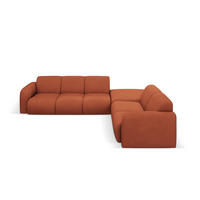 ECKSOFA rechts Molino aus strukturiertem Stoff orange 6 Sitzplätze - Orange, Textil (250/315cm) - Micadoni