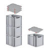 EUROBOX 4x Nextgen Economy Mit Auflagedeckel Grau/Rot Griffe Offen 30 Liter - Rot, Kunststoff (30/32/40cm) - PROREGAL