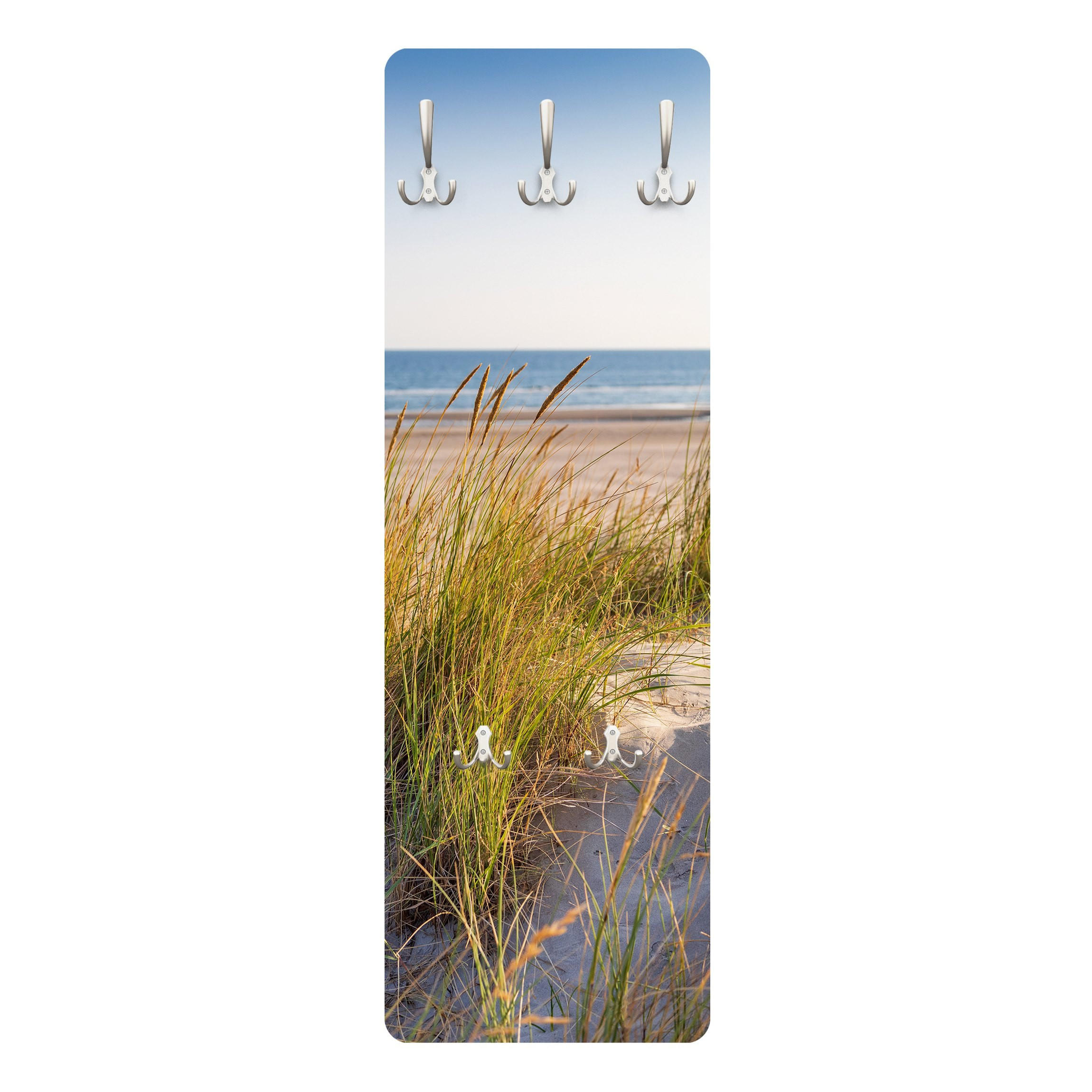WANDGARDEROBE - Stranddüne am Meer 34/105 cm - Beige, Holzwerkstoff (34/105/1.6cm) - Bilderwelten