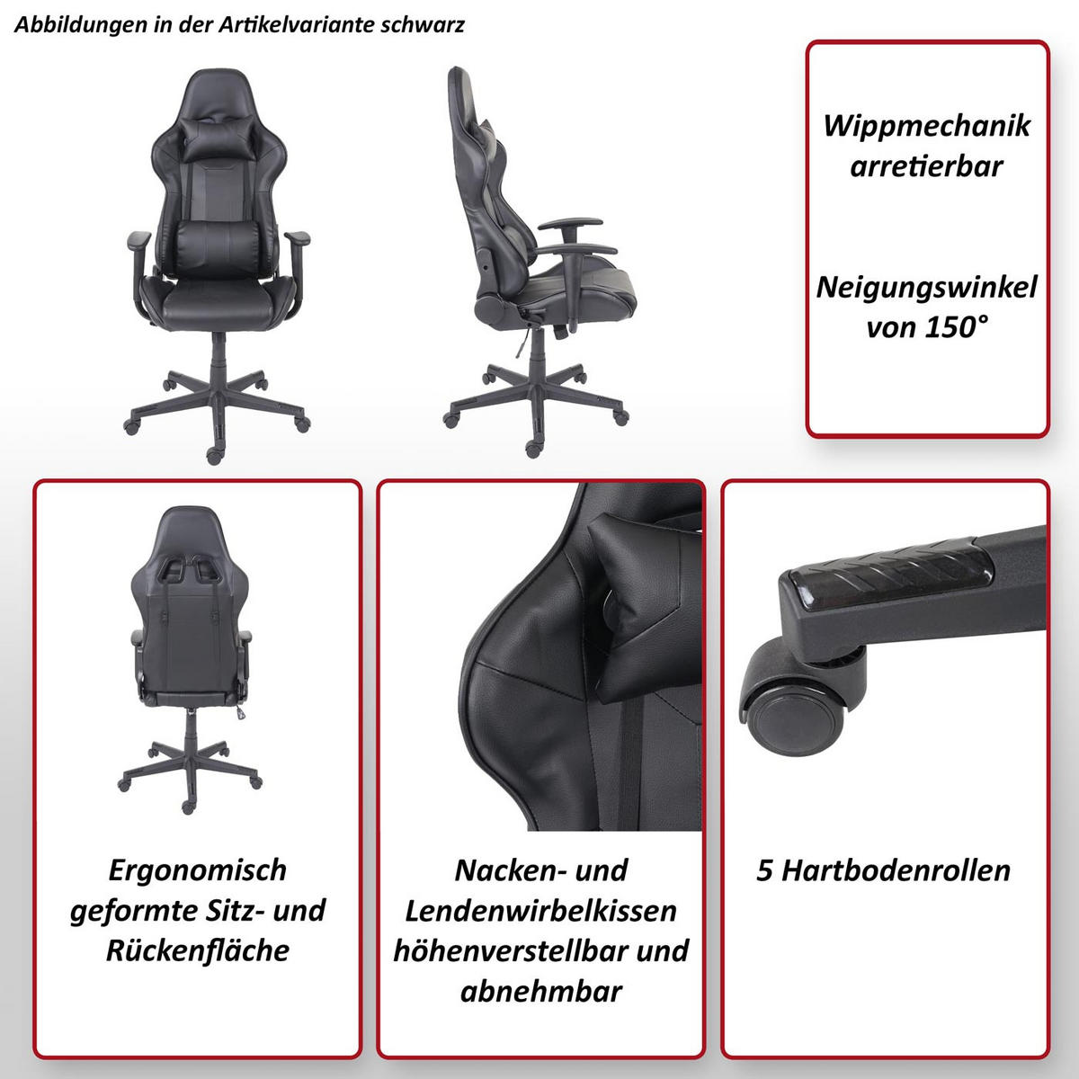 BÜROSTUHL Schwarz - Schwarz, Textil (67/136/69cm) - MCW
