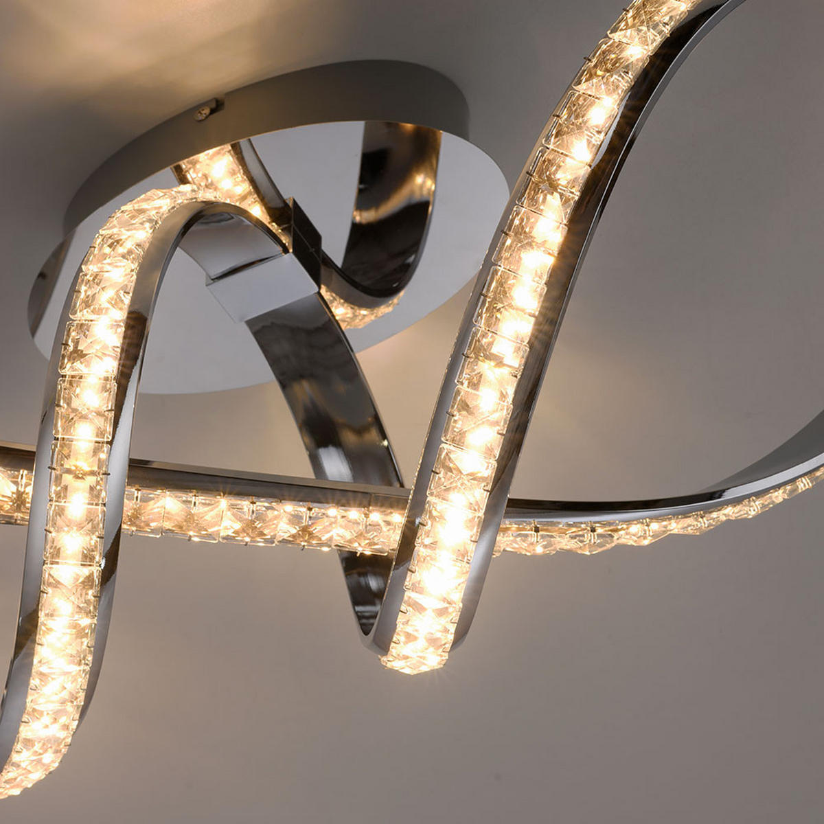 LED DECKENLEUCHTE Metall Chrom Silber Simply Dim - Silberfarben, Metall (65/25/25cm)