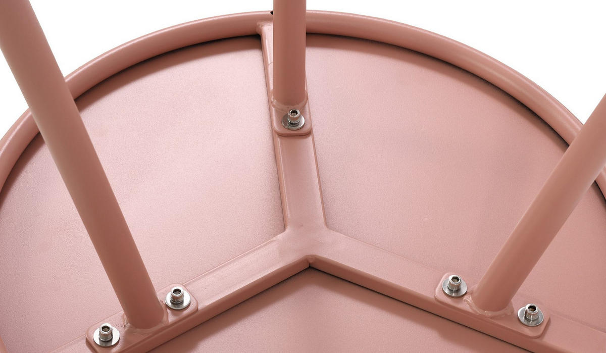 COUCHTISCH rund 50 cm Kunststoff pink - Pink, Kunststoff/Metall (50/50/40cm) - CLP