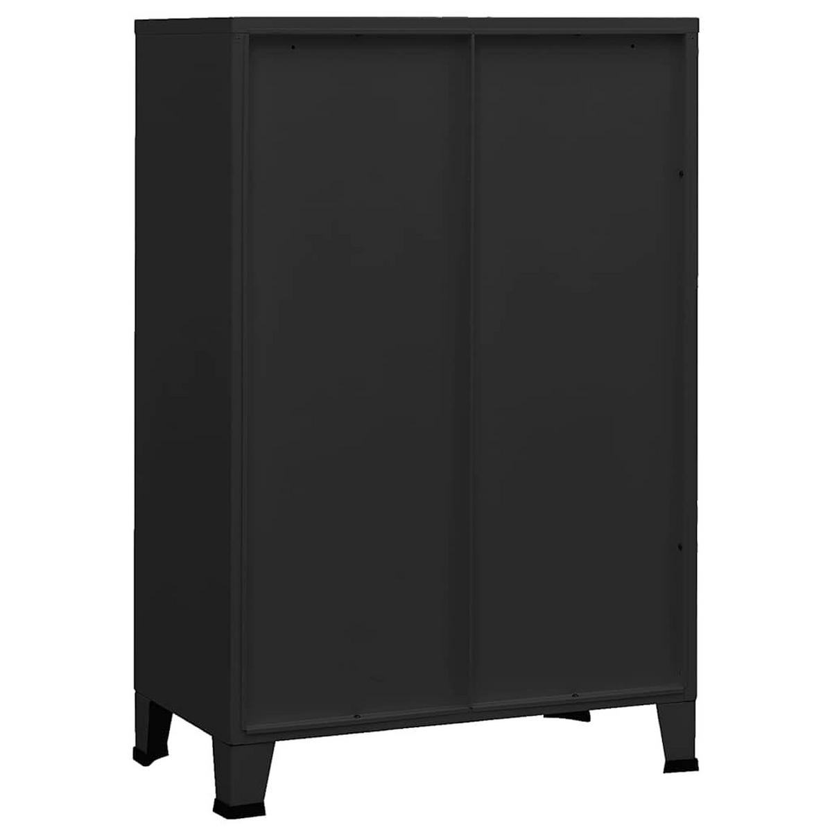 SIDEBOARD mit 6 Türen, 75/40/115 cm, aus Metall, in Schwarz, im Industriestil - Schwarz, Metall (75/115/40cm) - vidaXL