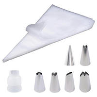 SPRITZBEUTEL Set 100 Stück Einweg mit 6 Edelstahl Tüllen - Weiß, Kunststoff (21/1/31cm)