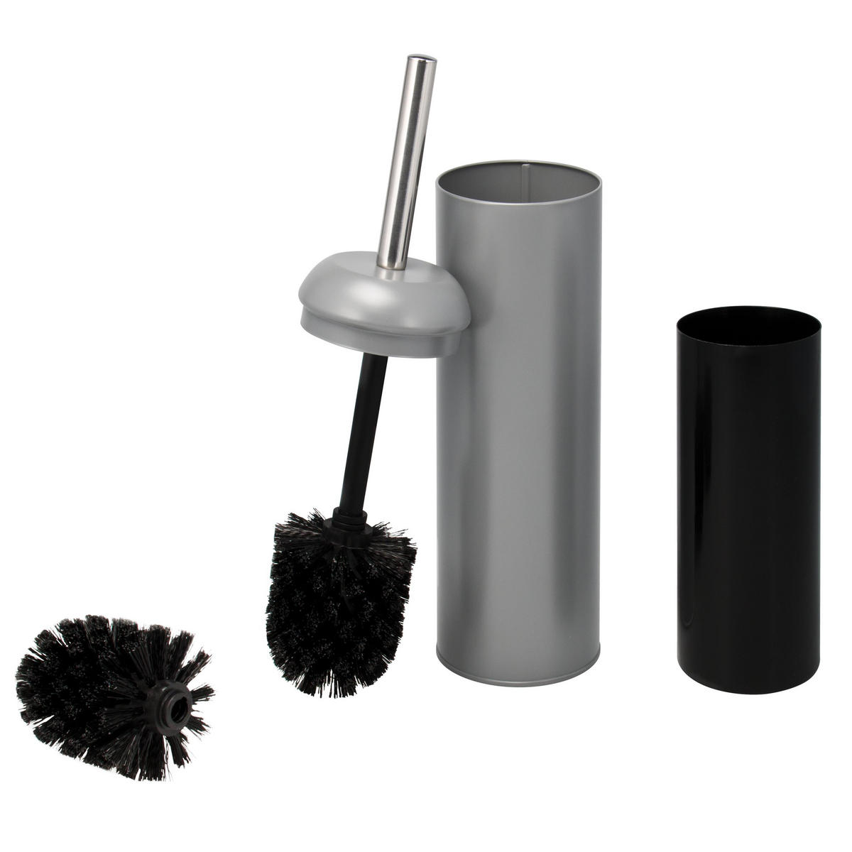 WC-GARNITUR, grau, Edelstahl - Grau, Metall (9/40/9cm) - bremermann
