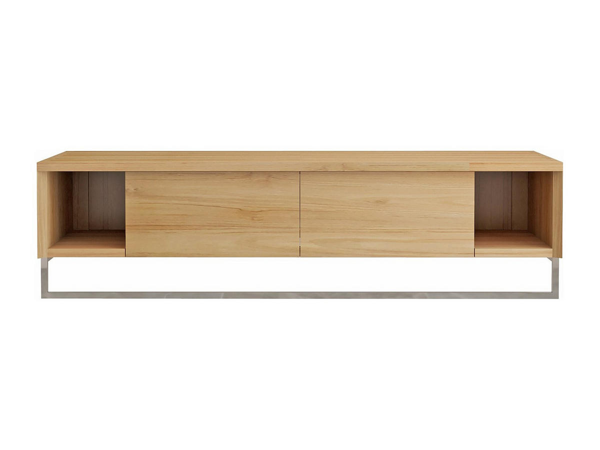 WASCHBECKENUNTERSCHRANK - 120cm x 50cm - Teakholz - naturfarben hell - KUPANG - Naturfarben, Holz (120/32/50cm) - Vente-Unique