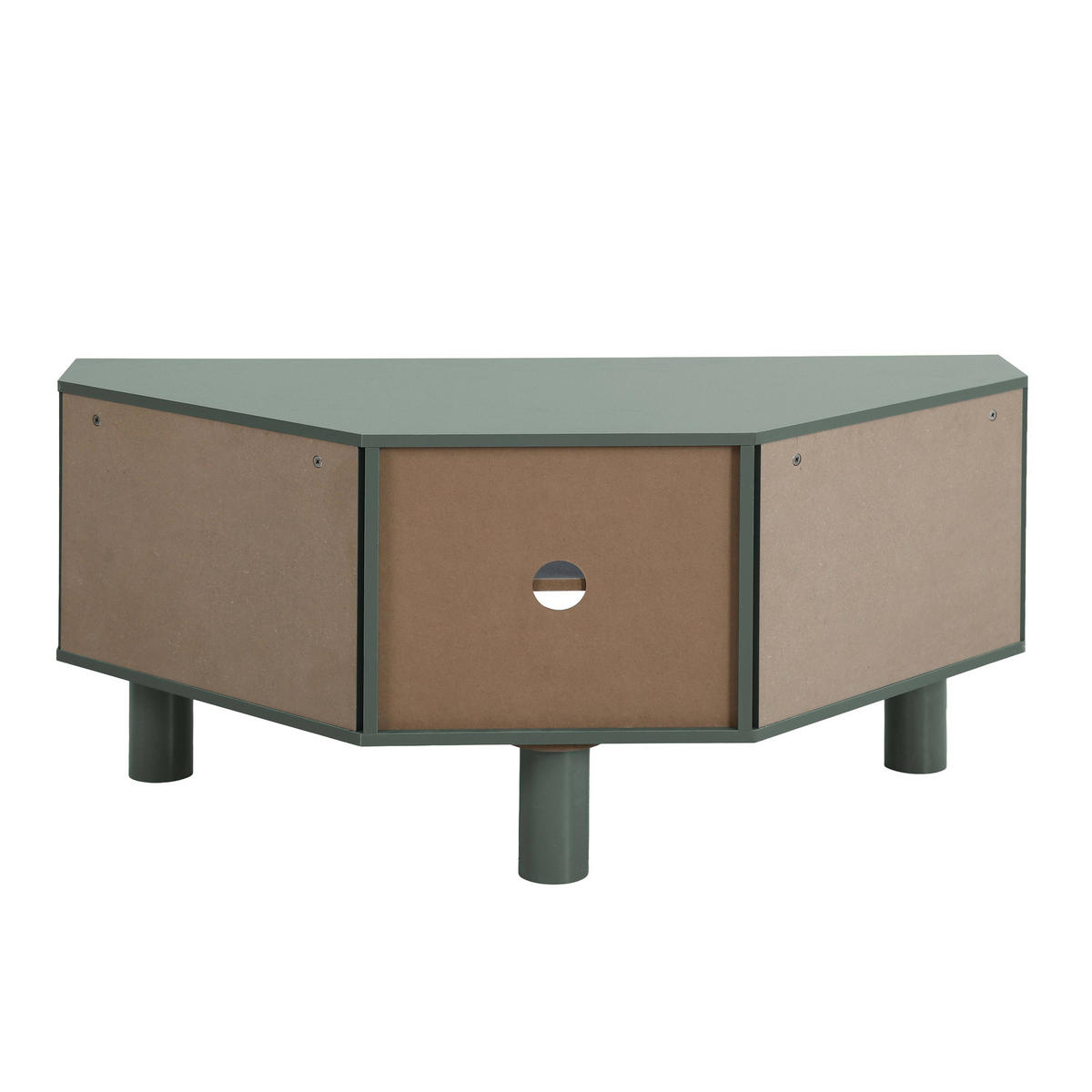 TV-STÄNDER, Dunkelgrün - Grün, Holz (120/55/54cm) - Oviala