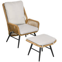 GARTENMÖBEL Set, Polyester, Naturholz - Naturfarben, Kunststoff - Outsunny
