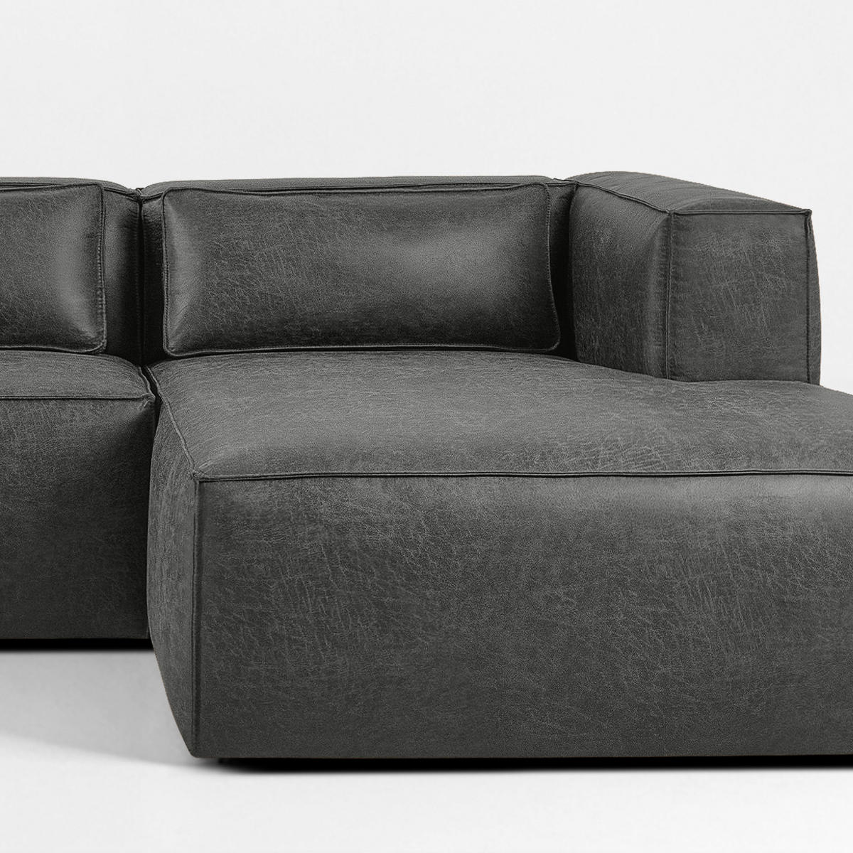 ECKSOFA RECHTS FEROX, Dunkelgrau - Dunkelgrau, Holz/Holzwerkstoff (300/175cm) - KONSIMO®