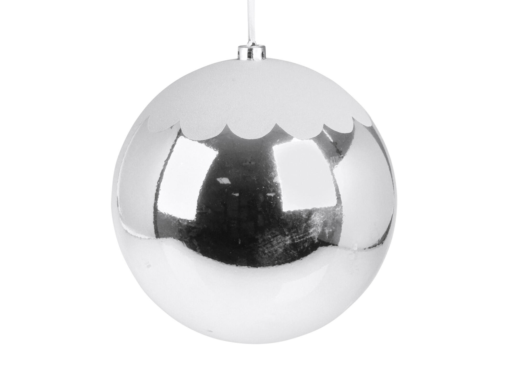 WEIHNACHTSBAUMSCHMUCK Silbernes Ornament mit Schnee 25 cm - Silberfarben, Kunststoff (30/30/30cm) - LAALU