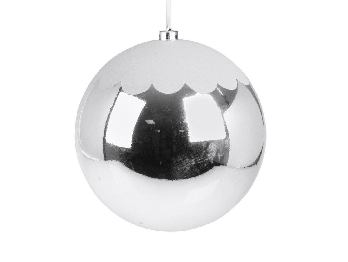 WEIHNACHTSBAUMSCHMUCK Silbernes Ornament mit Schnee 25 cm - Silberfarben, Kunststoff (30/30/30cm) - LAALU