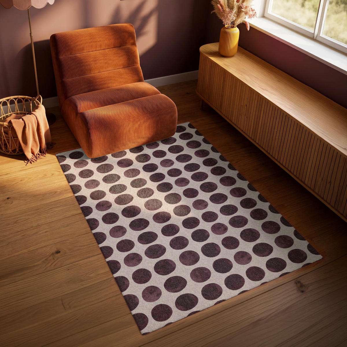 KOBERCE - Bodky - Vzor - Hnedý - 90x150 cm - tmavohnedá, textil/plast (90/0.4cm) - OnlyWow