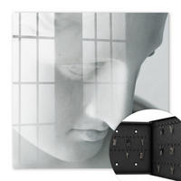 SCHLÜSSELBOX Schwarz 30x30 cm- Türöffnung nach rechts - Klassischer Frieden - Weiß, Metall (30/30/5cm) - TULUP