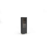 VITRINE ZELOS 193,6/60 cm in Schwarz - Schwarz, Holzwerkstoff (60/193.6/40cm) - MASSENO