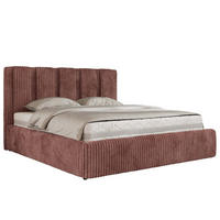 POLSTERBETT SAVINO CLASSIC 140/200 - Rosa Cord - Multipocket-Matratze - Rosa, Textil (140/200cm) - MKS