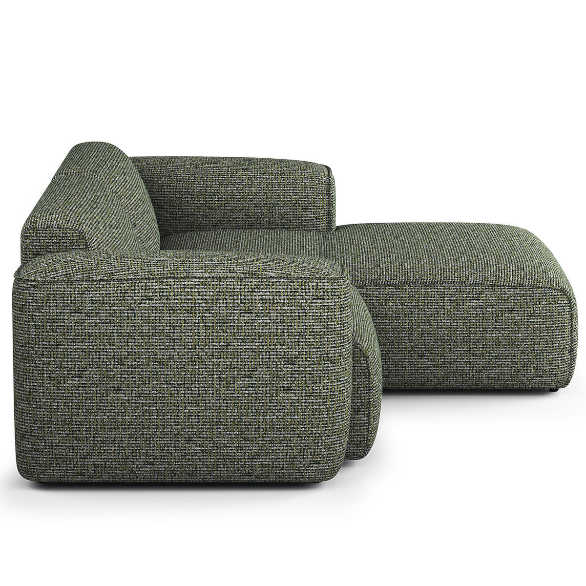 ECKSOFA mit XL-Longchair - Schwarz/Grün, Kunststoff/Textil (260/171cm) - home24