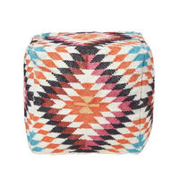 KELIM-POUF Manila mit Ethno-Muster, 43/43/43 cm - Multicolor, Textil (43/43/43cm) - Homescapes