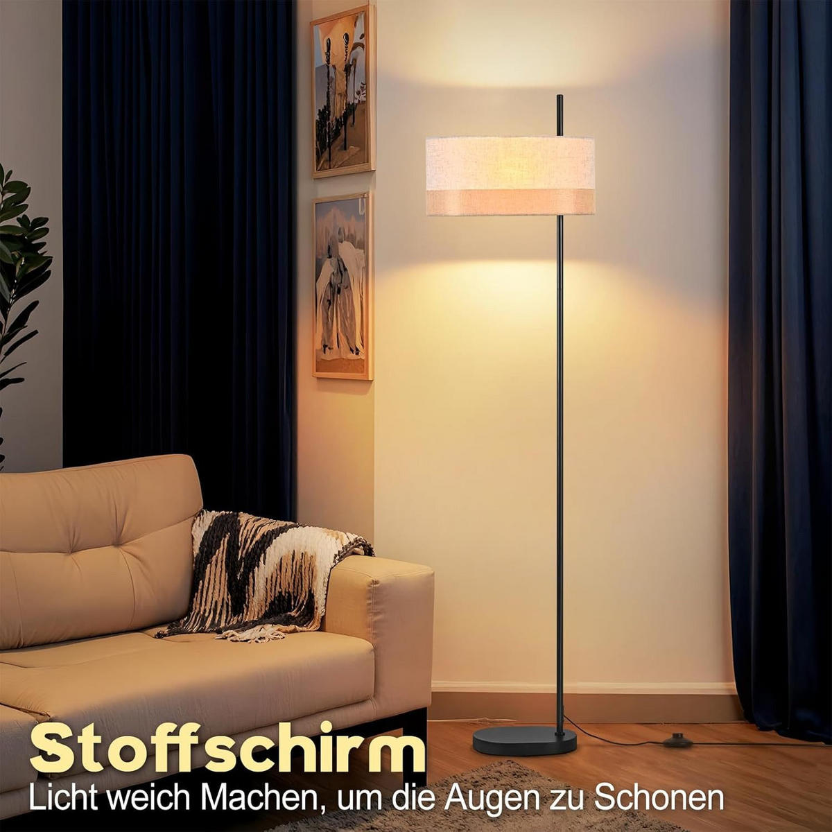 STEHLAMPE CAGE Ⅲ 40/25/154 cm - Schwarz, Metall (40/25/154cm) - Nettlife