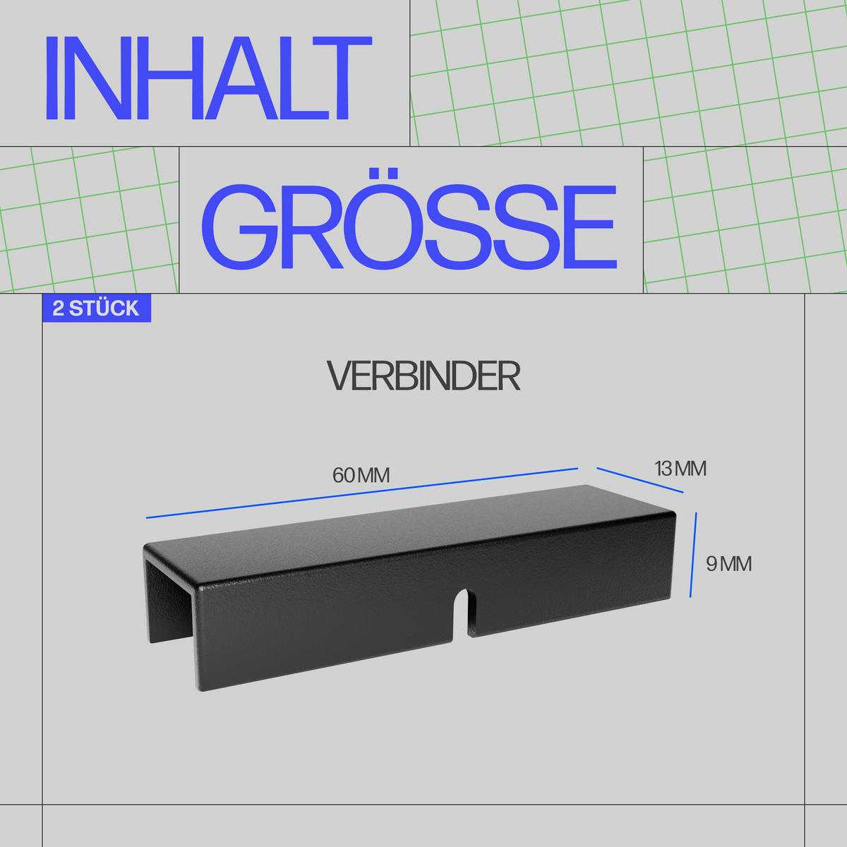 VERBINDER für Gardinenschiene Schwarz 2er-Pack - Weiß, Kunststoff (1.5/1/6cm) - Bestlivings