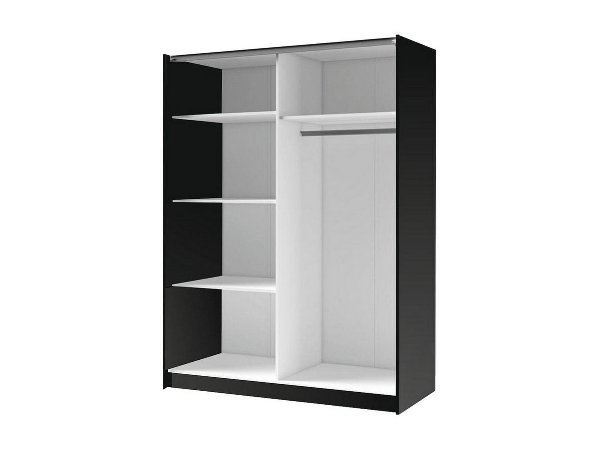 KLEIDERSCHRANK - 150.6 cm x 62 cm - Holz, Platte - Schwarz CALELA - Schwarz, Holz (150.6/198.5/62cm) - Vente-Unique